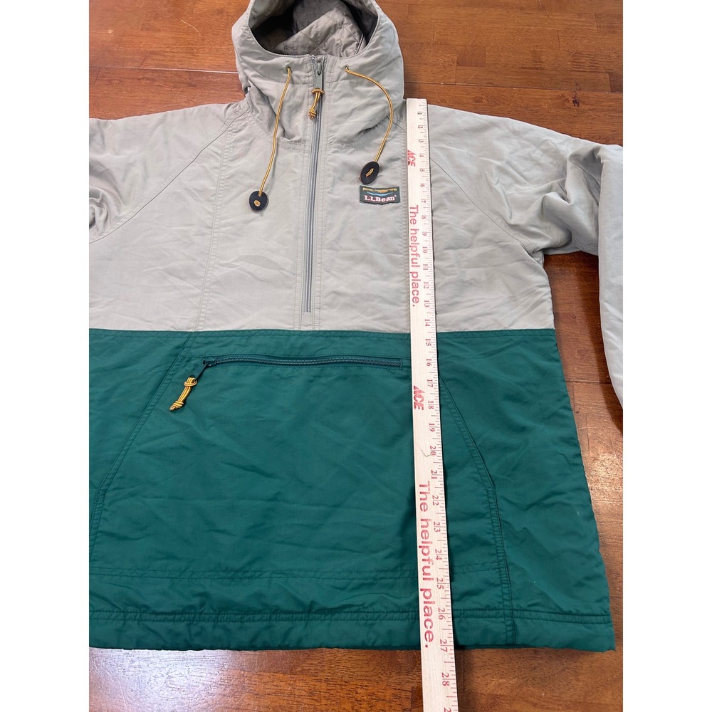 LL Bean Anorak Jacket Women M Green Tan Mountain Classic Insulated 503930 - Picture 4 of 9
